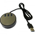 3-portos USB Hub Elosztó és Kártya olvasó (USB-A -> 3xUSB3.0, MicroSD/TF, SD), támogatja a Micro... fotó