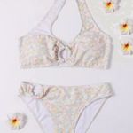 új apró sárga virágmintás fehér bikini női fürdőruha M vagy kisebb L fotó