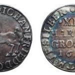Ezüst pénz érme Németország Brunswick-Lüneburg John Frederick XII Mariengroschen 1670 patinás Ritka! fotó