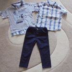 86-92-es 3 részes inges nadrágos csini fiú öltözet csomag fotó