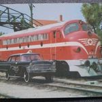 Képeslap, levelezőlap - MÁV M61 NOHAB mozdony Csajka sínautó vasúti vonat múzeum Budapest (V1) fotó