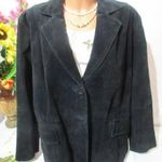 Újszerű MISS ETAM 46-48-s béléses fekete bőr dzseki, rövid kabát. fotó