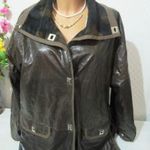Minőségi 48-50-s béléses textil bőr dzseki. kabát. fotó