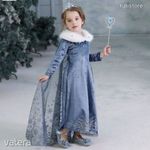 Frozen Jégvarázs Elza Elsa bársony ruha copf jogar és korona 4 részes szett L-es fotó