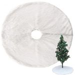 Karácsonyfa alátét fehér szőrös 90 cm kerek fotó
