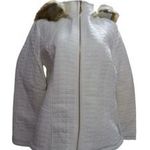Női 5XL-es fehér nyomott mintás dzseki, kabát - ÚJ fotó