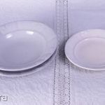 Zsolnay fehér barokk tányérpár fotó
