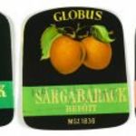 Címke, 3 db. különböző Globus befőtt, sárgabarack, birs és őszibarack címke. fotó