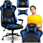 Gamer szék Yasuo , ergonomikus , dönthető eco bőr , fekete és kék - Sofotel fotó