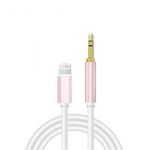 AUX átalakító kábel Lightning-ról 3, 5mm jack-re, 1 méter, pink-fehér fotó