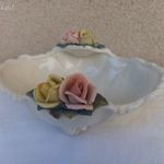 Régi, német ENS porcelán kínálótál, rózsás fotó