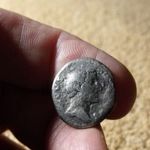 Hadrianus ezüst dénár - divvus , consegratio, templomos hátlap- jó ezüst - c - fotó
