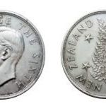 Ezüst pénz érme Új-Zéland VI. György 1 Crown 1949 Ag500% 28.19 gramm 38.61 mm gEF-aUNC certivel! fotó