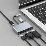 BlackBird 5in1 Dokkoló USB-C - USB, PD, HDMI, VGA, DP BH1357 Notebook Notebook kiegészítő fotó