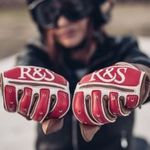 Ride & Sons Moto-X vintage MX café racer motocross motoros bőr kesztyű bőrkesztyű PIROS (L méret) fotó