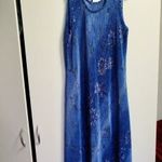 Kék, virágmintás, rugalmas, hosszú ruha, XL/2XL-es fotó