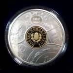 2024 100 éves az MNB 50000 Ft PP UNC + certi, prospektus, különleges 100 grammos ezüst érme! fotó