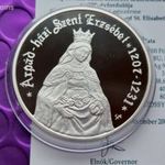 2007 Árpádházi Szent Erzsébet ezüst 5000 forint PROOF UNC. 2007 legszebb európai érméje fotó
