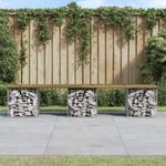 Impregnált fenyőfa gabion kerti pad 203 x 44 x 42 cm fotó