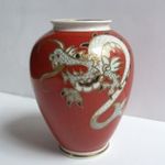 Wallendorf 1764 német porcelán váza kézzel festett keleti sárkányos mintával magasság: 13 cm fotó