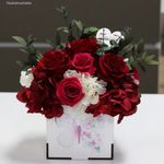 10-12 szálas Örök rózsa Fa Box kompozíció / Forever Rose - Vörös fotó