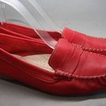 Tamaris, valódi bőr, piros, elegáns komfort cipő, mokaszin 37-női fotó