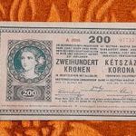 1918 -as ropogós 200 Korona bankó hullámos hátlappal Ritkább !!! (L1559) fotó