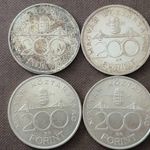 1992-1994. 200 Forint (4db), aUNC állapotban, 1 Ft-ról! fotó