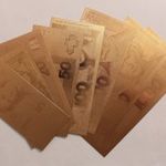 Aranyozott bankjegysor - Nyugat-Német - 5-10-20-50-100-200-500-1000 márka fotó