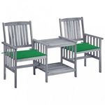 tömör akácfa kerti székek teázóasztallal és párnákkal fotó