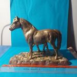 Sárgaréz szobor lovak 22x15cm-es asztali dísz fotó
