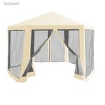 Kerti pavilon sátor, 3, 9x2, 5x3, 9m, bézs/fekete, RINGE TYP 2+6 oldal fotó