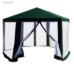 Kerti pavilon sátor, 3, 9x2, 5x3, 9m, zöld/fehér, RINGE TYP 1+6 oldal fotó