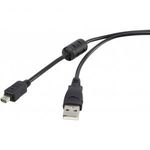 Renkforce USB kábel USB 2.0 USB-A dugó 1.50 m Fekete Ferritmaggal, aranyozott érintkező RF-4536474 fotó
