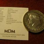 NDK nagyméretű ezüst 20 márka 1989 UNC, 20.9 gramm 0.625 33 mm, tanúsítvány, ritka! fotó