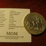 NDK ezüst emlék 10 márka 1989 UNC, patina 17 gramm 0.500 31 mm, tanúsítvány, ritka! fotó