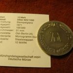 NDK ezüst emlék 10 márka 1971 UNC, patina 17 gramm 0.625 31 mm, tanúsítvány fotó
