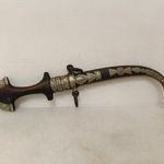 Antik Jambiya arab perzsa Szíria Marokkó berber tőr fém rátétes réz kés fegyver XIX. - XX. sz. 729 fotó