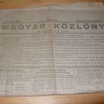 Régi újság folyóirat Magyar Közlöny 1946 augusztus 4 fotó