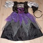 4 - 6 év lány boszorkány halloween jelmez, ruha és fejpánt 2800ft fotó