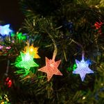 Karácsonyi LED fényfüzér - színes csillag - 20 LED - 2 méter - elemes 2 x AA fotó