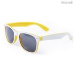 Fehérkeretes uniszex trendi napszemüveg (sárga szárral) fotó