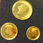 USA bicentenárium ezüst érme szett 1/4-1/2 és hatalmas 1 dollárral 1776-1976 S, PROOF /leírás/ fotó