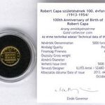 Robert Capa 5000 forint 2013 - miniarany emlékérme - bontatlan kapszulában, certivel fotó