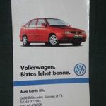 Kártyanaptár, Volkswagen polo, Autó Körös Békéscsaba , 1998 , V, fotó