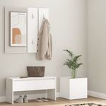 Fehér szerelt fa előszobabútor-szett fotó
