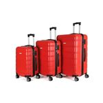 Royalty Line 3 részes keményfalú bőrönd szett piros fotó