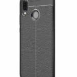Szilikon telefonvédő (közepesen ütésálló, bőr hatású, varrás minta) FEKETE Huawei P20 Lite - gigapac fotó