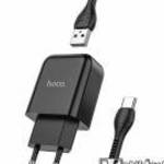 HOCO N2 VIGOUR hálózati töltő - 1x USB aljzat, 10W, gyorstöltés támogatás + USB / Type-C adatátvitel fotó