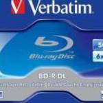 BD-R BluRay lemez, kétrétegű, 50GB, 6x, 1 db, normál tok, VERBATIM fotó